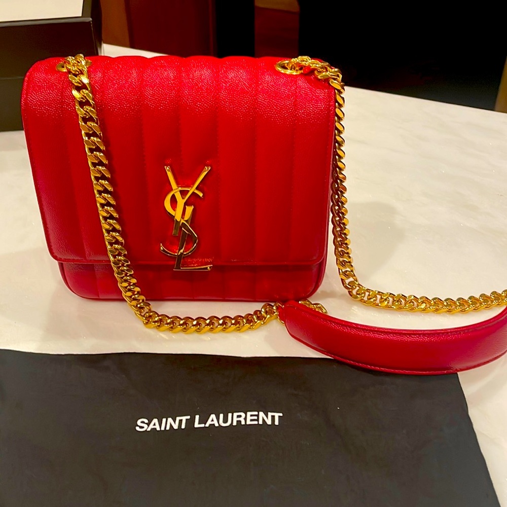 NWOT YSL Vicky red bag